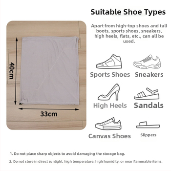 Batų uždangalai ir dulkių maišelis, pieno šilkinės tekstūros įspūdis, itin minkštas poliesteris, modernus minimalistinis stilius, 500 vnt komplektas kelionėms, tinka sportiniams ir odiniams batams