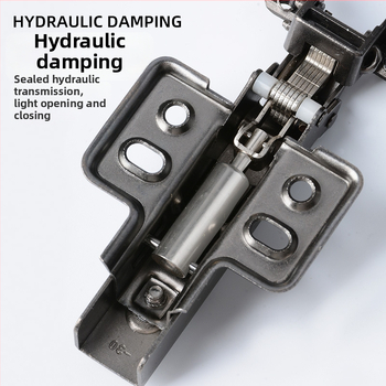 Aliuminio rėmo durų vyris – daugiakampiai kampai 30°/45°, hidraulinis amortizatorius, tinka stiklinėms durims