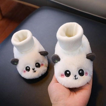 Обувки за проходилки с памучен горен материал, кадифена подплата и усилена защита на крака, неплъзгаща се мека подметка, унисекс, за възраст 6–12 месеца