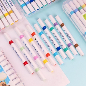 Supreme dvostruko glaveni akrilni marker, izbrisivo mastilo, 36-dijelni set, pogodan za učenike i vrtić, za DIY crtanje