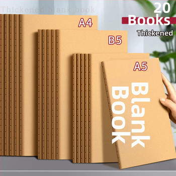 Poznámkový blok s kraftovým obalom, šité viazanie, papier 75 g, 50–100 strán, nostalgický retro štýl