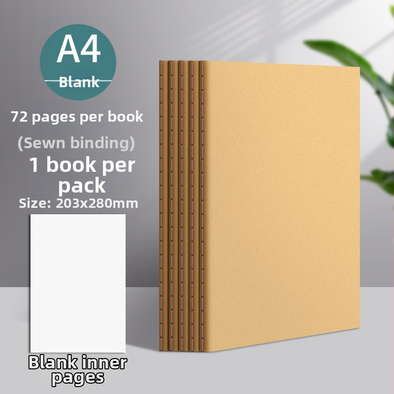 Poznámkový blok s kraftovým obalom, šité viazanie, papier 75 g, 50–100 strán, nostalgický retro štýl