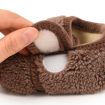 Dječje kućne čarape za pod s protukliznom mekanom potplatom, Velcro zatvarač, tople za jesen i zimu, unisex