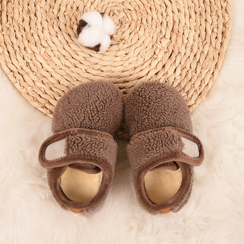 Dječje kućne čarape za pod s protukliznom mekanom potplatom, Velcro zatvarač, tople za jesen i zimu, unisex
