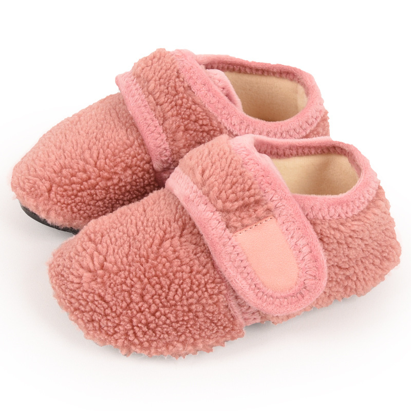 Dječje kućne čarape za pod s protukliznom mekanom potplatom, Velcro zatvarač, tople za jesen i zimu, unisex