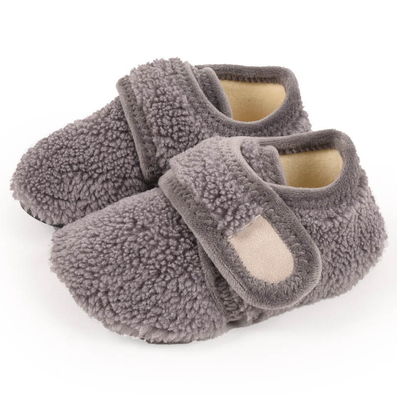 Dječje kućne čarape za pod s protukliznom mekanom potplatom, Velcro zatvarač, tople za jesen i zimu, unisex