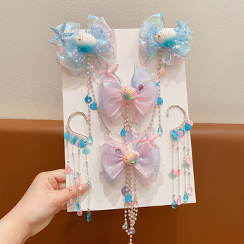 Vaikų plaukų aksesuaras su nykštuku – senovinis stilius su gėlių motyvu, priekinė grandinėlė plaukams ir ausų kabliukai