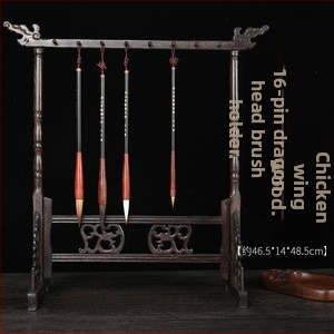 Medinis laikiklis plunksnos ir rašikliui su pūķo galva, kaligrafijai, 12/14/16‑pin, Studijų komplektas Keturi lobiai, pritaikomas