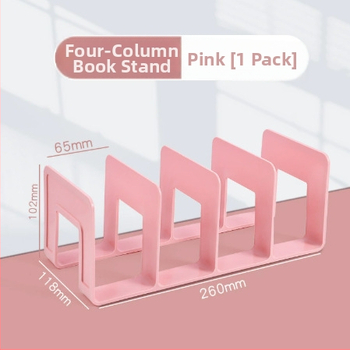 Plastikinis vertikalus failų laikiklis su keturiais skyreliais biurui