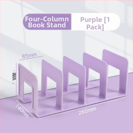 Plastikinis vertikalus failų laikiklis su keturiais skyreliais biurui