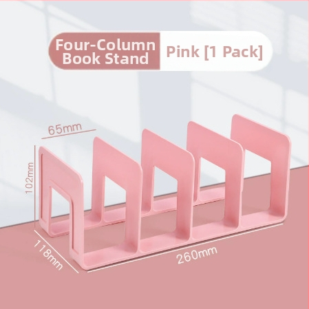 Plastikinis vertikalus failų laikiklis su keturiais skyreliais biurui