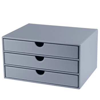 Dulap pentru fișiere din piele, cu 3 sertare, marca Ming ruiji, spațiere între niveluri de 6 cm