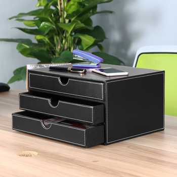 Dulap pentru fișiere din piele, cu 3 sertare, marca Ming ruiji, spațiere între niveluri de 6 cm