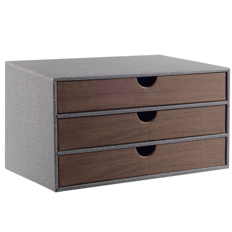 Dulap pentru fișiere din piele, cu 3 sertare, marca Ming ruiji, spațiere între niveluri de 6 cm