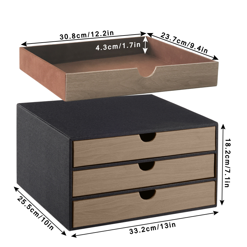 Dulap pentru fișiere din piele, cu 3 sertare, marca Ming ruiji, spațiere între niveluri de 6 cm