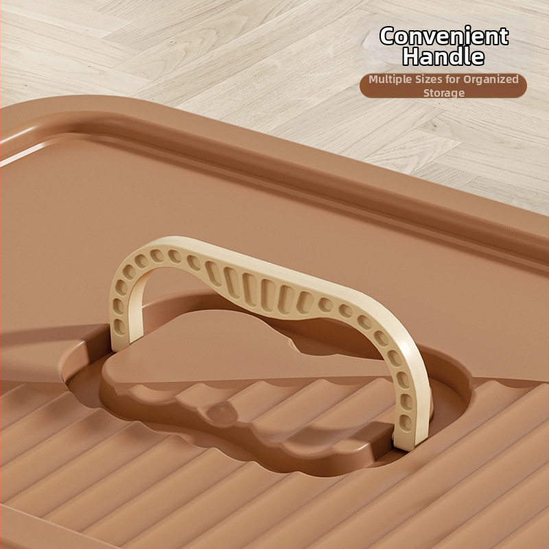 Plastikinė saugyklos dėžė su dangčiu - PP medžiaga, dryžuotas dizainas, nešiojama, talpa 10-20 L