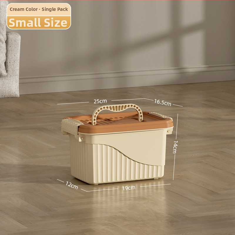 Plastikinė saugyklos dėžė su dangčiu - PP medžiaga, dryžuotas dizainas, nešiojama, talpa 10-20 L