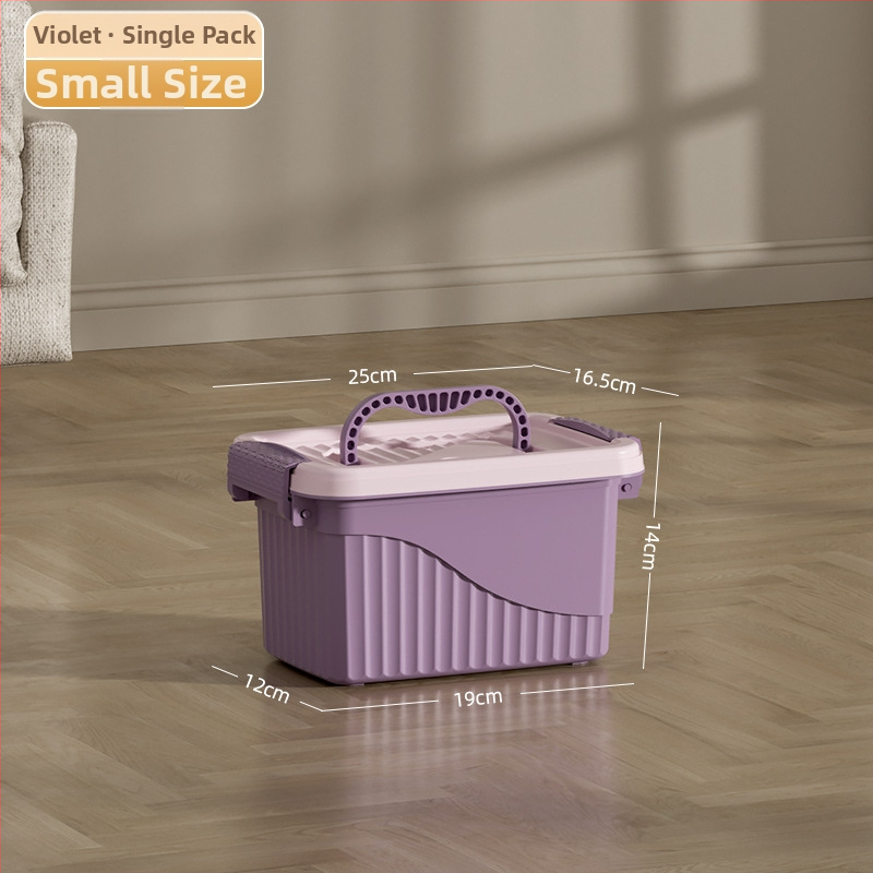 Plastikinė saugyklos dėžė su dangčiu - PP medžiaga, dryžuotas dizainas, nešiojama, talpa 10-20 L