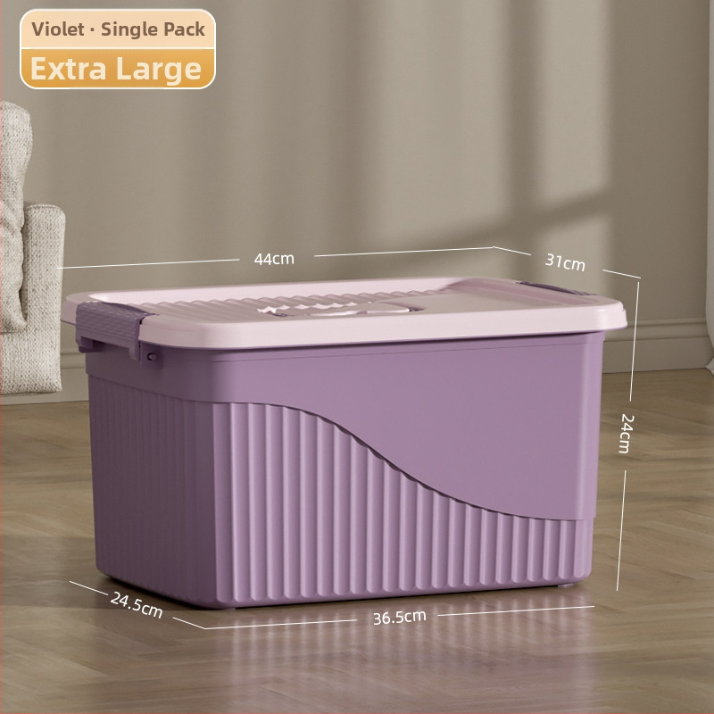 Plastikinė saugyklos dėžė su dangčiu - PP medžiaga, dryžuotas dizainas, nešiojama, talpa 10-20 L