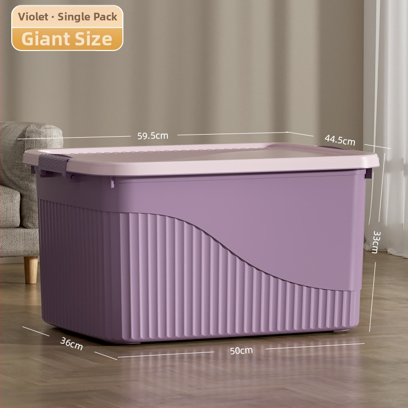 Plastikinė saugyklos dėžė su dangčiu - PP medžiaga, dryžuotas dizainas, nešiojama, talpa 10-20 L