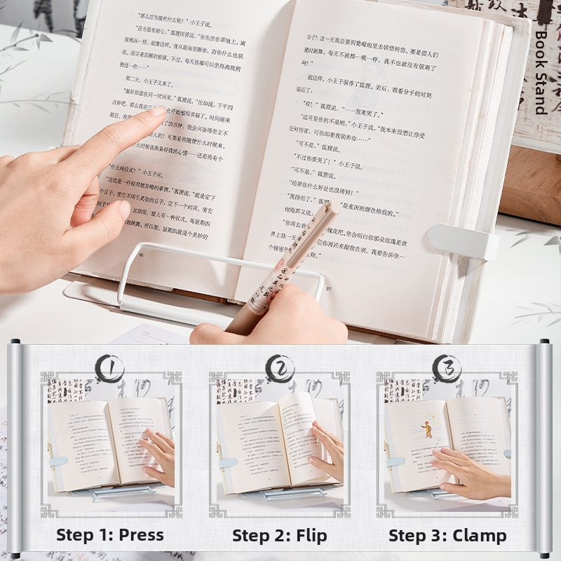 Metāla lasīšanas statīvs ar teleskopisku regulēšanu un muguras atbalstu, modelis KBX-6229, zīmols Kappa bear, materiāls: metāls