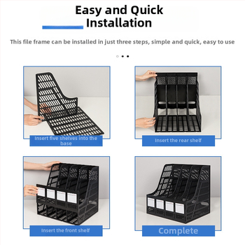 Dokumentų lentyna 9848, keturių lygių, PP medžiaga, stalinis organizatorius