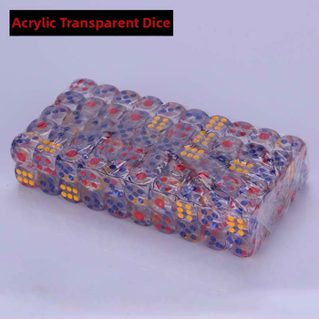 Täringud - akrüül, kuue külgsed, filet stiil