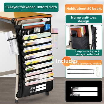 Pakabinamas knygų krepšys prie stalo — Modelis: Hanging Book Bag; Medžiaga: Oxford audinys; Grynoji masė: 500 g