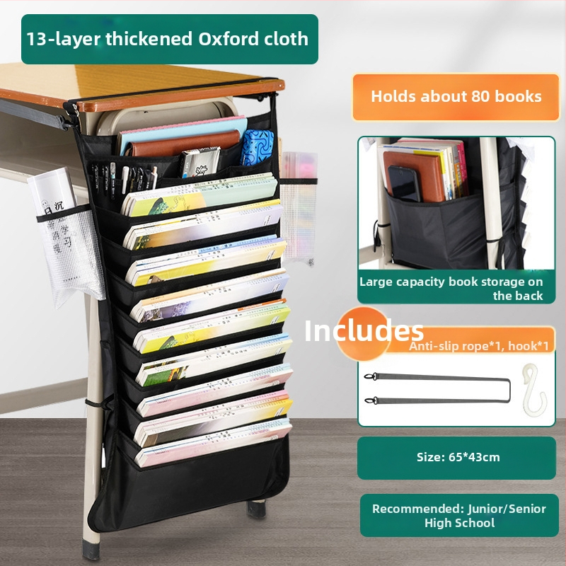 Pakabinamas knygų krepšys prie stalo — Modelis: Hanging Book Bag; Medžiaga: Oxford audinys; Grynoji masė: 500 g