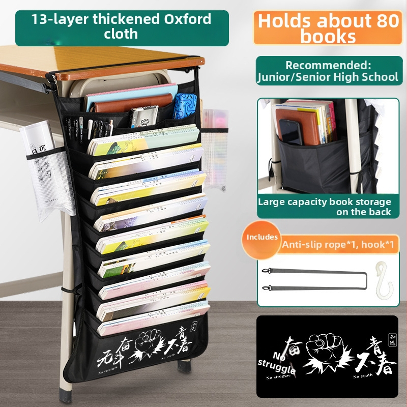 Pakabinamas knygų krepšys prie stalo — Modelis: Hanging Book Bag; Medžiaga: Oxford audinys; Grynoji masė: 500 g