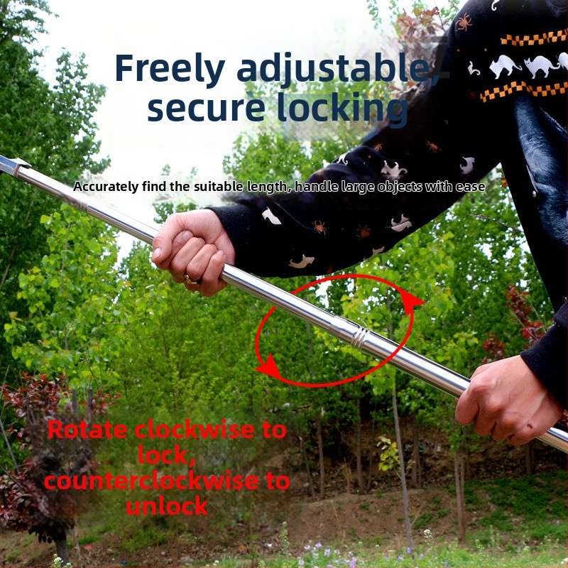 Salokāms teleskopisks zvejas tīklu komplekts no nerūsējošā tērauda; smalka acs; saliekams; slodze 1000 g