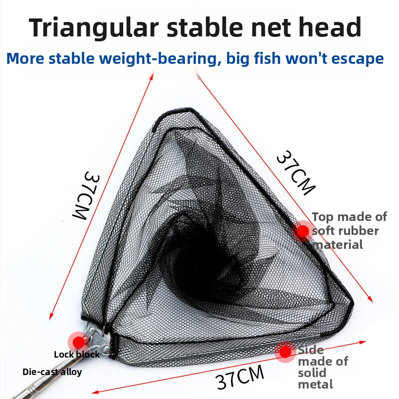 Salokāms teleskopisks zvejas tīklu komplekts no nerūsējošā tērauda; smalka acs; saliekams; slodze 1000 g