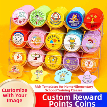 Plastist auhinnatokenid lastele — PS materjal, karp 10 000 tk, kiibi spetsifikācijas, kohandamine saadaval