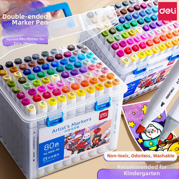 Deli HM389 Kahekordne marker suure mahutavusega reservuaariga, kiiresti kuivanud õlipõhine ning akvarelliefektiga