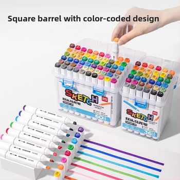 Deli HM389 Kahekordne marker suure mahutavusega reservuaariga, kiiresti kuivanud õlipõhine ning akvarelliefektiga