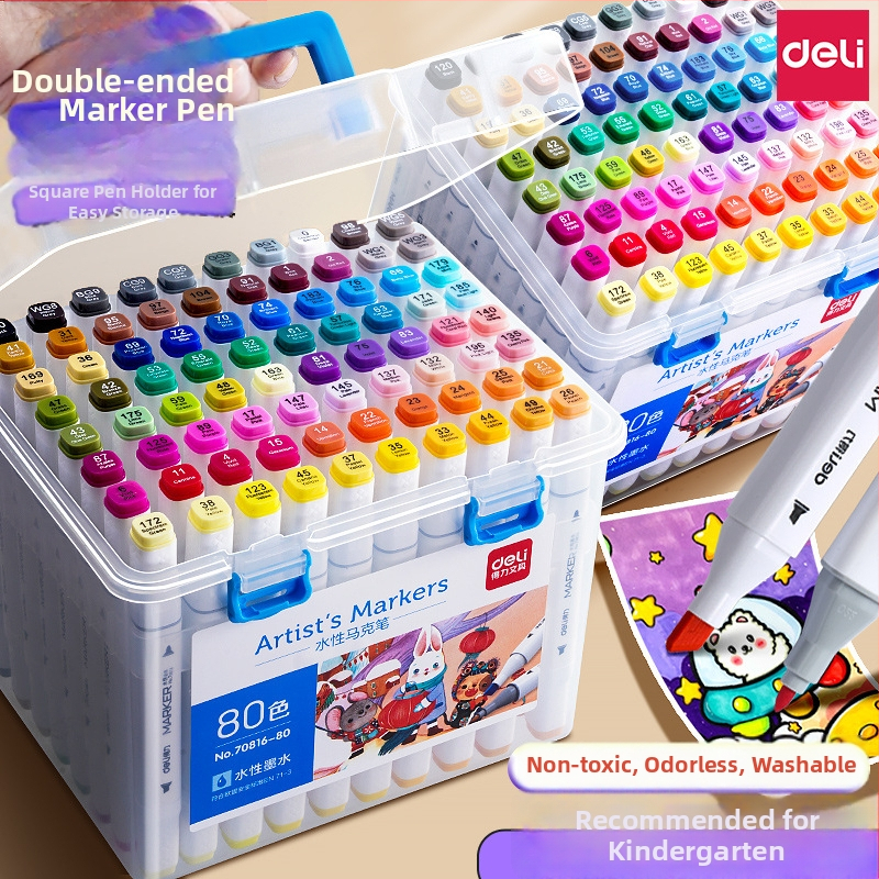 Deli HM389 Kahekordne marker suure mahutavusega reservuaariga, kiiresti kuivanud õlipõhine ning akvarelliefektiga