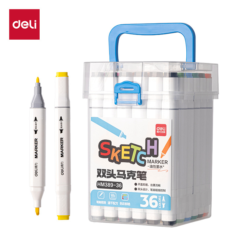 Deli HM389 Kahekordne marker suure mahutavusega reservuaariga, kiiresti kuivanud õlipõhine ning akvarelliefektiga