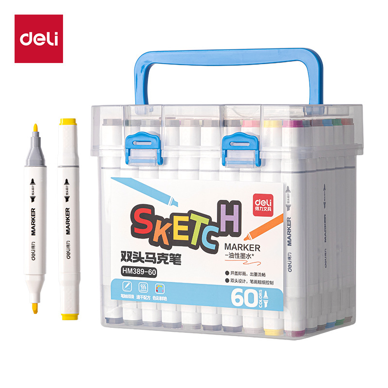 Deli HM389 Kahekordne marker suure mahutavusega reservuaariga, kiiresti kuivanud õlipõhine ning akvarelliefektiga