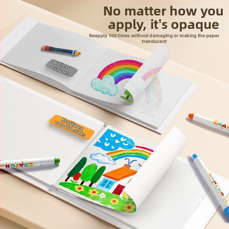 Vaikų plaunama dažų lazdelė, Kuai Liwen, apvalus korpusas, plastikinis korpusas, ištrinamas, modelis: Washable paint stick, serija: Vaikų pieštukai