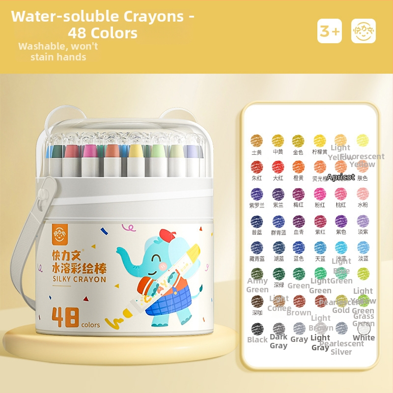 Laste pestav värvipulk Kuai Liwen, ümar keha, plastikust korpus, kustutatav, mudel: Washable paint stick, seeria: Laste joonistus krāsas