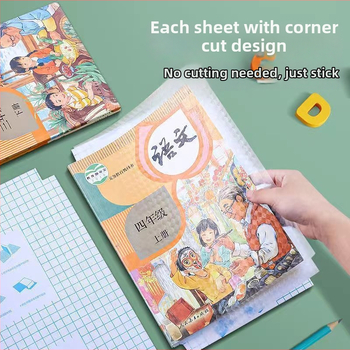 Storas skaidrus lipnus viršelis knygoms su matine diamantų tekstūra, atsparus vandeniui