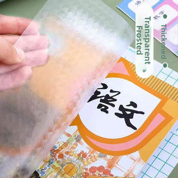 Storas skaidrus lipnus viršelis knygoms su matine diamantų tekstūra, atsparus vandeniui