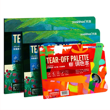 Papierová paleta na miešanie pigmentov – obojstranná, ľahko trhajúca sa, jednorázová, pre študentov umenia