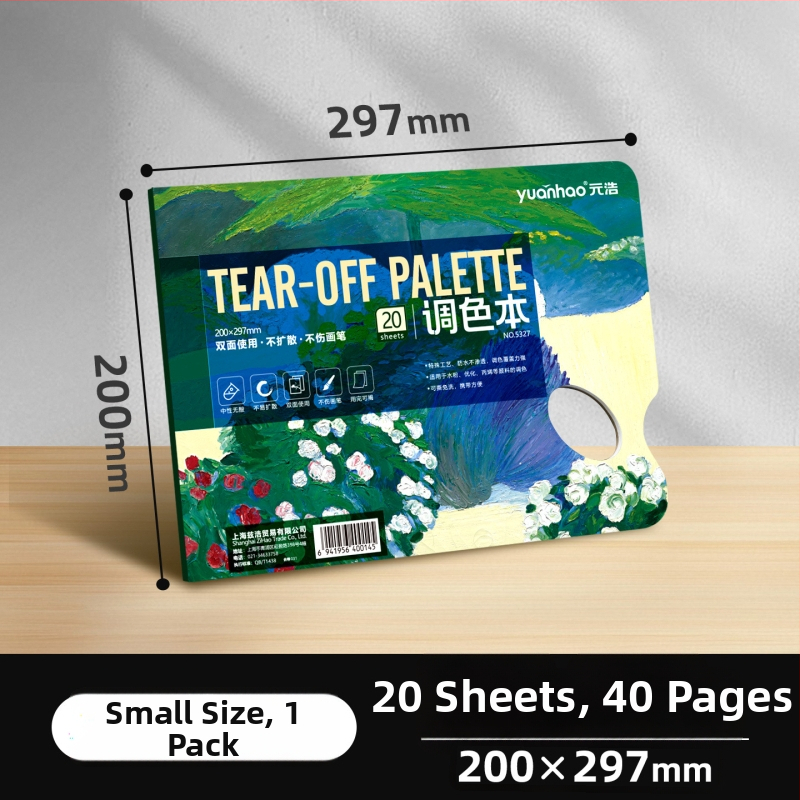 Papierová paleta na miešanie pigmentov – obojstranná, ľahko trhajúca sa, jednorázová, pre študentov umenia