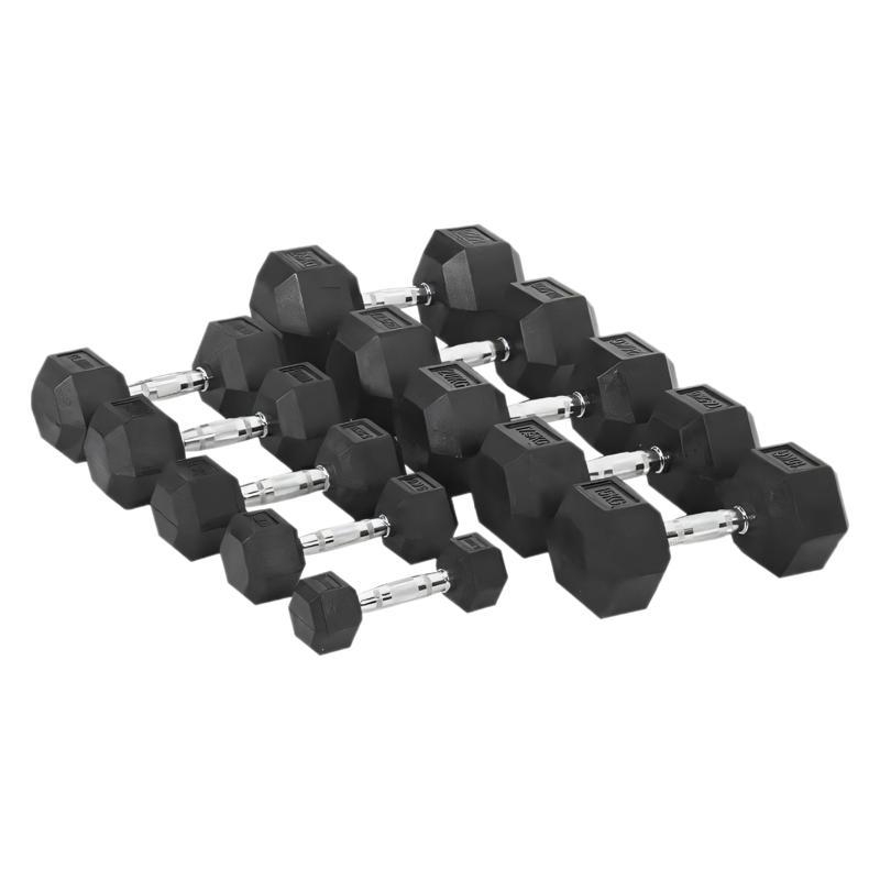 Hantel Bo zhong, kummiga kaetud kuju, kuuenurkne disain, spetsifikatsioon 2,5, päritolu Hebei.