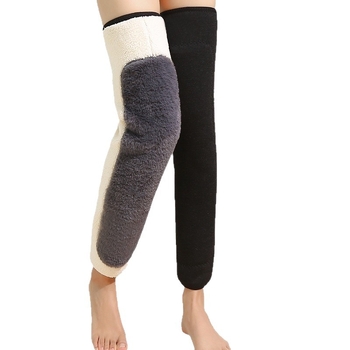Talvised libisemiskindlad põlvesoojendid lammasvillast täiskasvanutele, pikendatud sääresoojendid külmade jalgade ja liigesekaitse jaoks