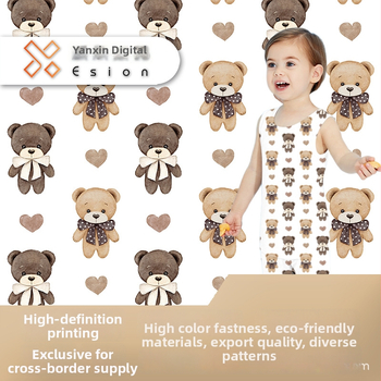 Gaze dublă din bambus-pamuk cu imprimare digitală în carouri pentru bebeluși; 70% bambus, 30% bumbac; imprimare cu pigmenți ecologici; potrivită pentru pijama și haine de casă