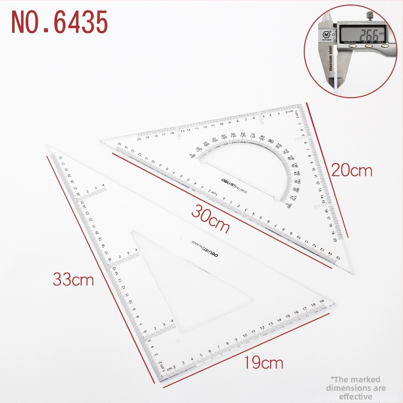 Deli trijstūra lineālais zīmēšanai, plastmasas, modeļi 6415/6420/6425/6430/6435/6440/6445, divu iepakojumu iepakojums