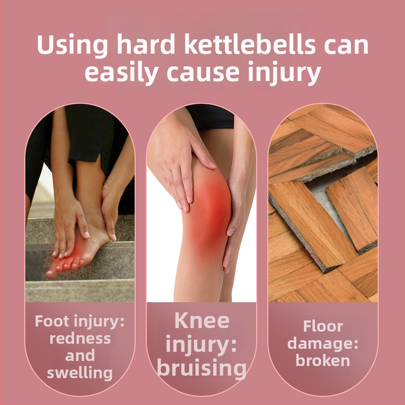 Mīkstā kettlebella ar gumijas pārklājumu – PVC korpuss, mājas fitnesa aprīkojums, pārnēsājams jogai