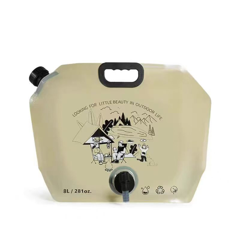 Väliskasutuseks kokkupandav veekott, 8 L maht, PE/TPE materjal, lihtne stiil, matkamiseks